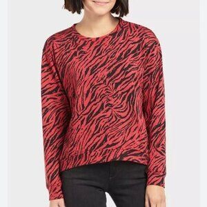 Sundry Women's Size Small (1) Red Zebra Print Lightweight Pull Over Sweater